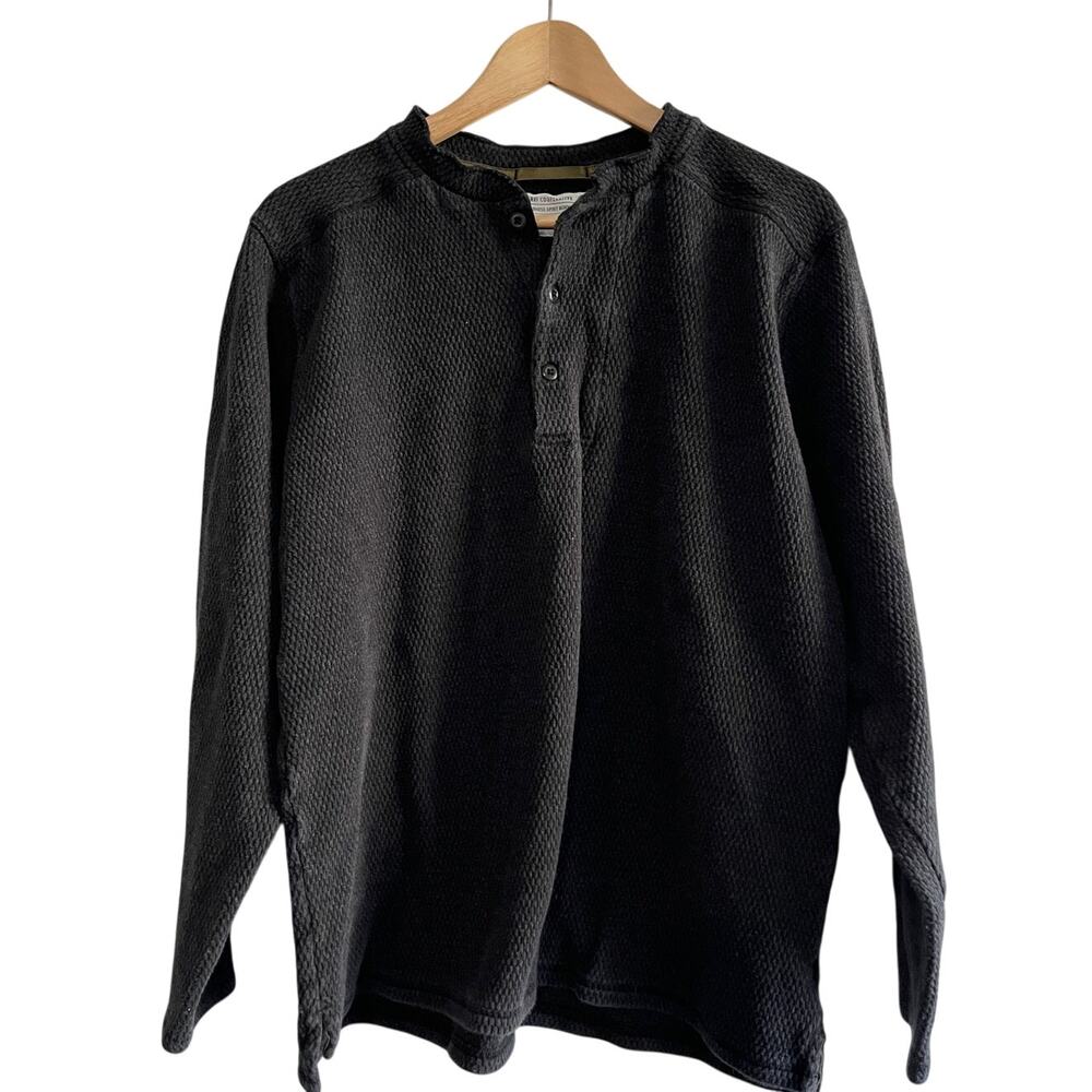 REI long sleeve flannel sweater dark grey size large